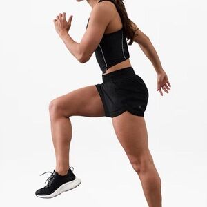 Athleta Racer Run Mid Rise 4 Black